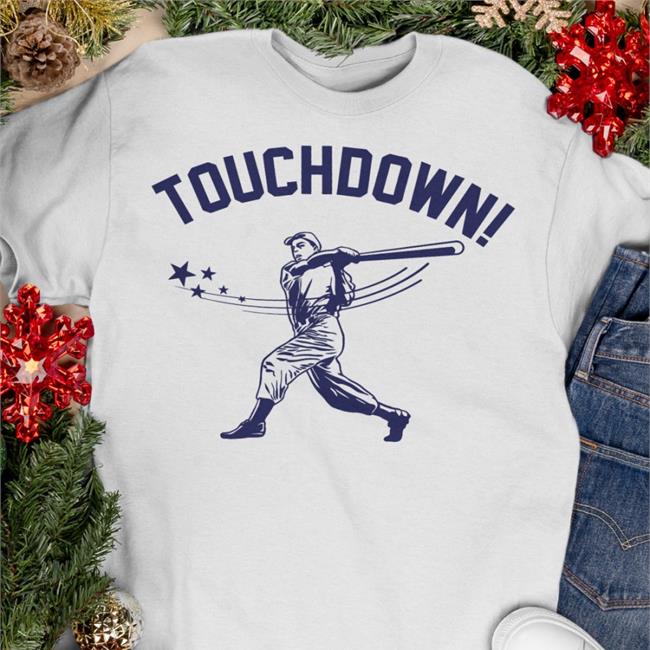 Donkeytees Store Touchdown Baseball Tee Shirt Grey