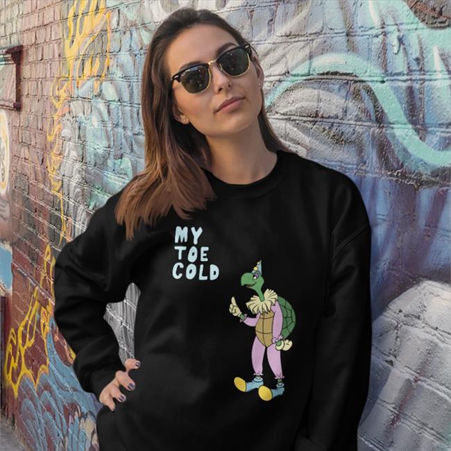 Drew Monson Store My Toe Cold Party Hat Turtle Sweatshirt