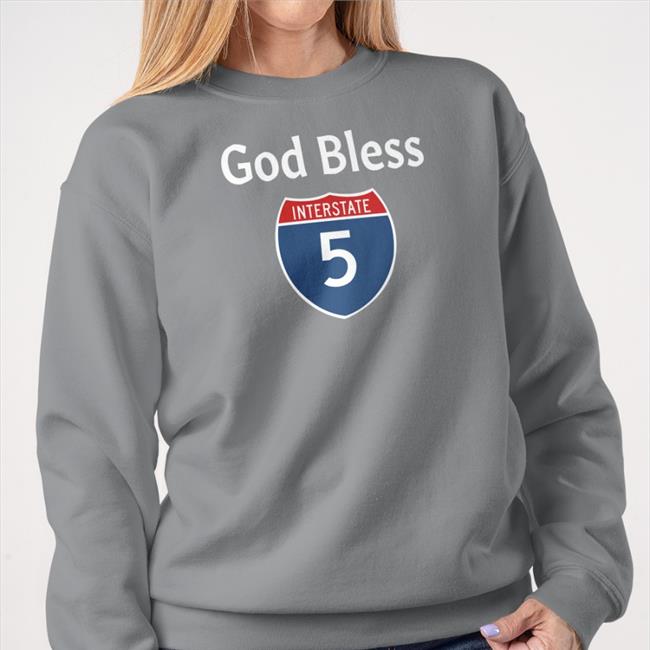 Lucca International Merch God Bless Interstate 5 Tee Shirt