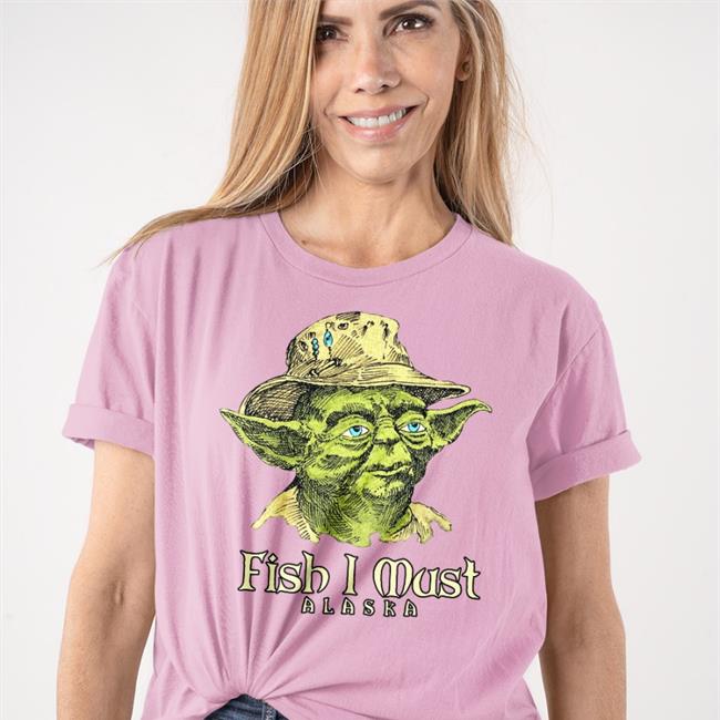 Star Wars Yoda Fishing Alaska Sweatshirt Grey