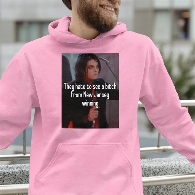 Jstamannotahero They Hate To See A Bitch From New Jersey Winning Hoodie Sweatshirt White