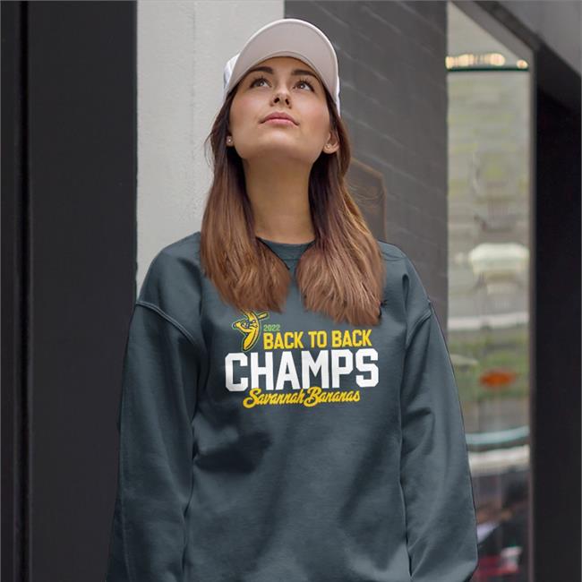 Back To Back Champs Savannah Bananas Tee Shirt Savannah Bananas