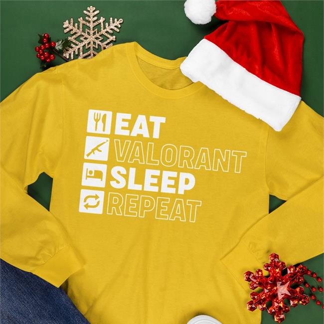 Black Eat Valorant Sleep Repeat Shirt Soar WestJett