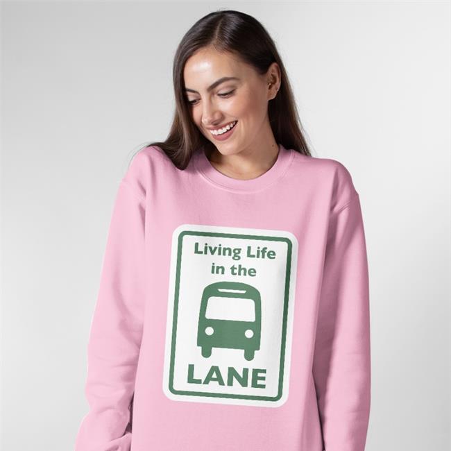 Vitally Trivial Living Life In The Lane Hoodied Sweatshirt Living Life In The Lane Sweatshirt Green