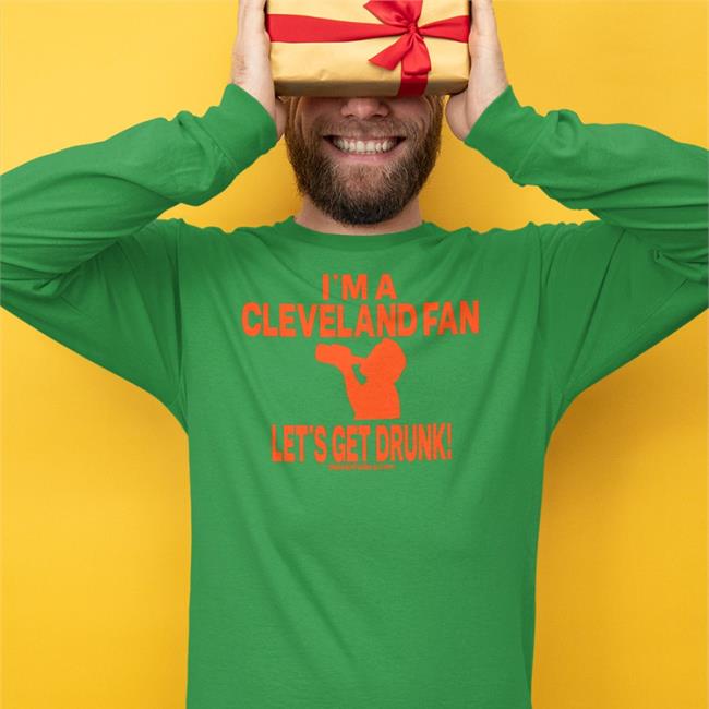 I'm A Cleveland Fan Let's Get Drunk Shirt Mandinotmandy Mand Brown I'm A Cleveland Fan Let's Get Drunk T-Shirt