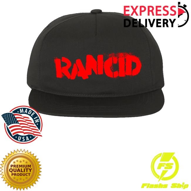 Rancid Merch Stencil Logo Embroidered Snapback Cap