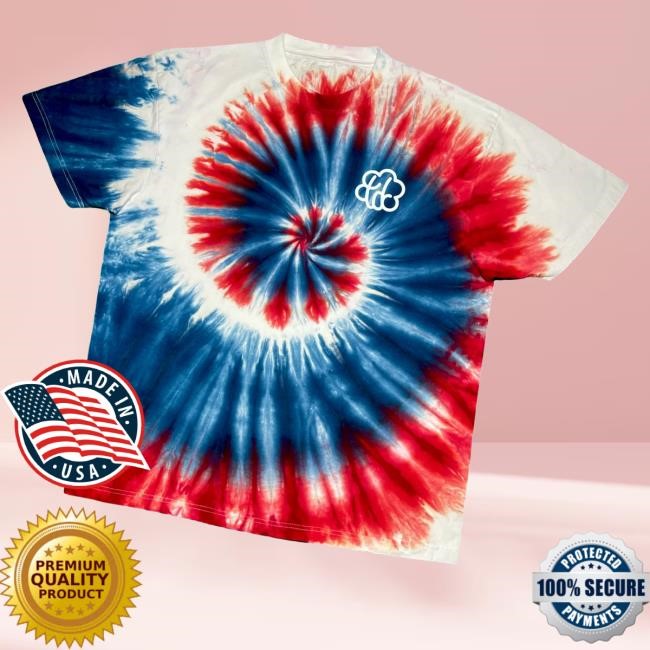 American Red White & Blue Spiral Usa Tie Dye Long Sleeve T Shirt