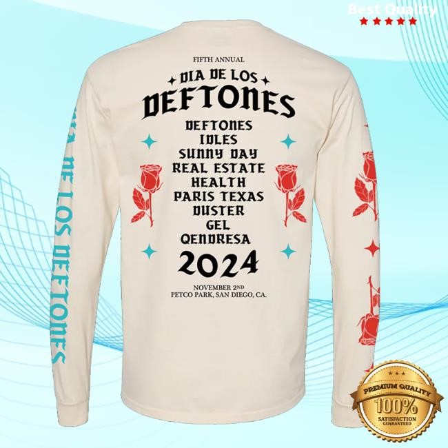 Official Shop Deftones Merch Store Ddld '24 Line-Up Long Sleeve Crewneck Sweatshirt