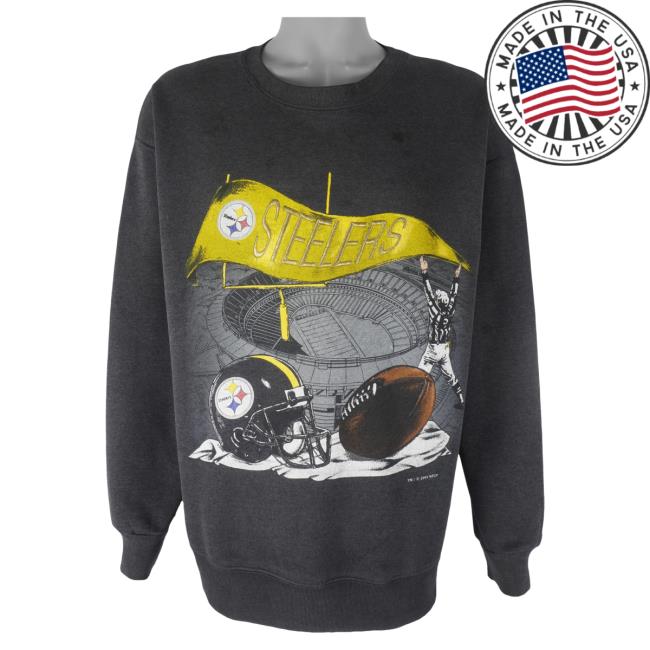 Official Vintage Club Clothing (Nutmeg) - Pittsburgh Steelers Pullover Sweatshirt 1993 Large