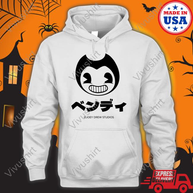 Themeatly Bendy Head Katakana Ringer T Shirts Bendy Merch