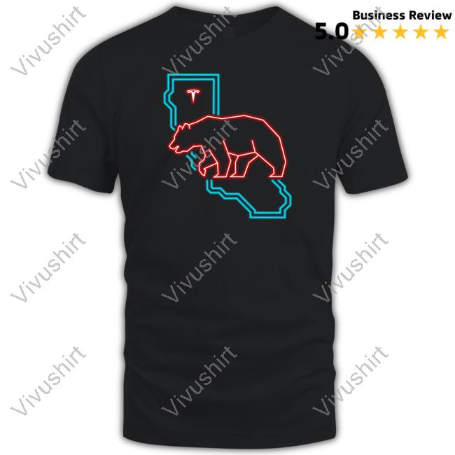 Tesla Usa Engineering California Bear Tee Shirt Elon Musk