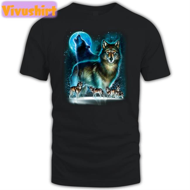 Goomygoober Wolf Pack Wolves Moon Decal Hoodie