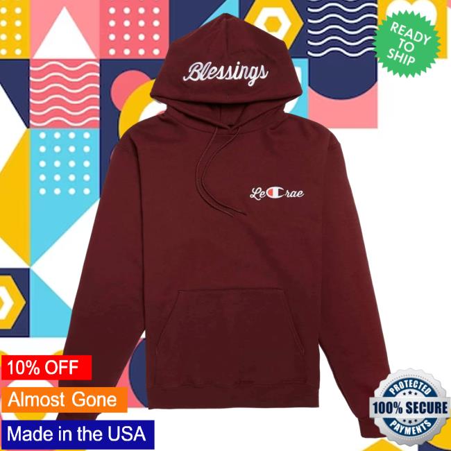 Official Merch Bar Lecrae Store Blessings Champion Hooded Sweatshirt Maroon MerchBar