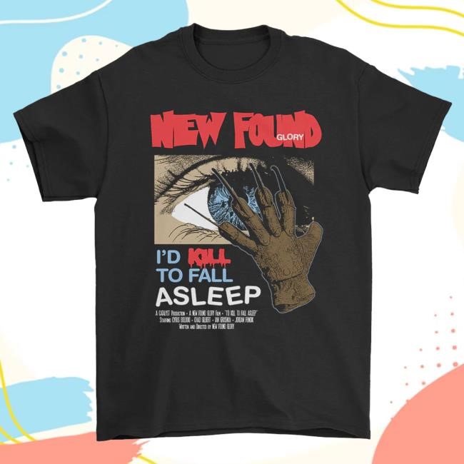 New Found Glory Stuff Merch Store I'd Kill To Fall Asleep T-Shirt (Black) Crewneck Sweatshirt