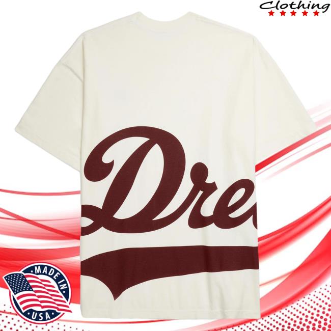 Official Dreamville Merch Jumbo Classic Logo Long Sleeve Tee Shirt White/Maroon Dreamville Records