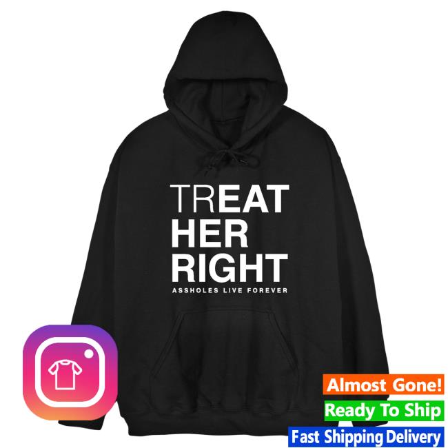 Official Linda Finegold Store Shop Treat Her Right Black Long Sleeve Tee Shirt Lindafinegold Clothing