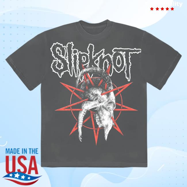 Official Slipknot Merch Store Slipknot Goat Skull Charcoal Us '22 Popover Shirt Slipknotmerch Apparel Clothing Shop