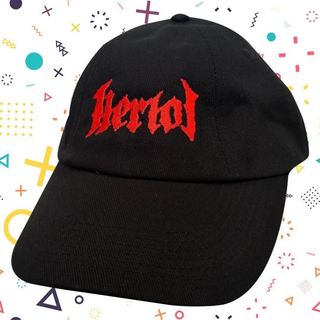 Heriot Metal Merch Store Shop Red Embroidered Logo Cap