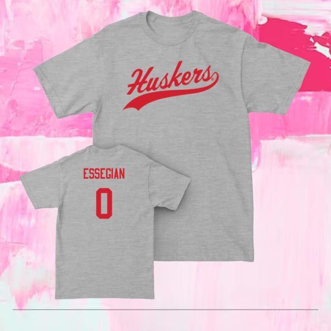 The Nebraska Nil Store Sport Grey Men's Basketball Script Sweaters Connor Essegian