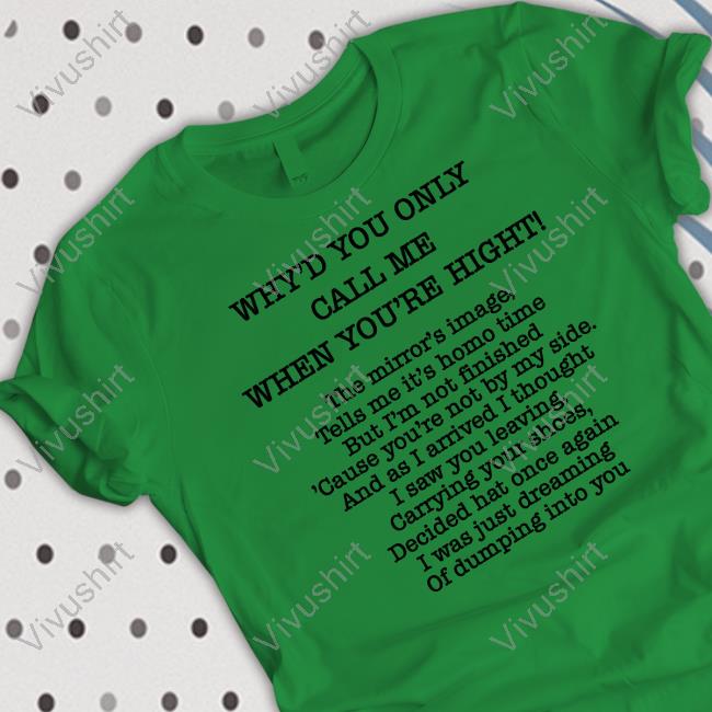 Translatedtees Merch Why'd You Only Call Me When You're Hight Tee Shirt