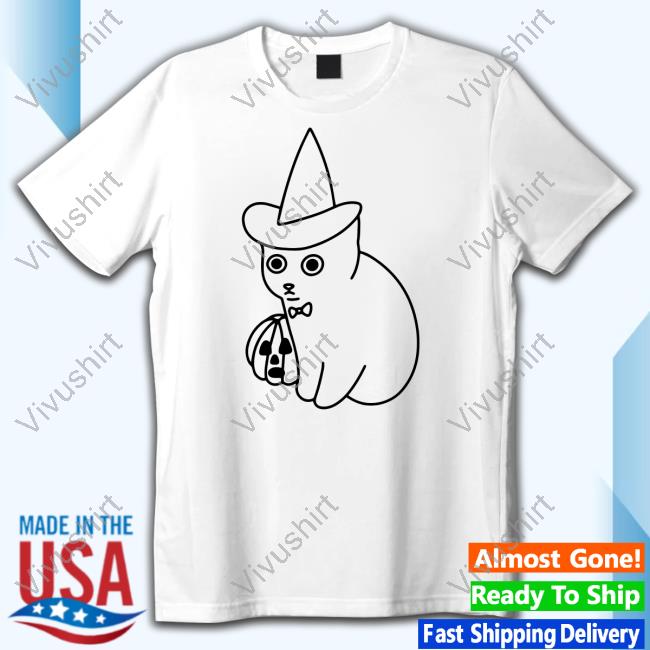Poorly Cat Draw It's Time Cat Halloween T Shirt