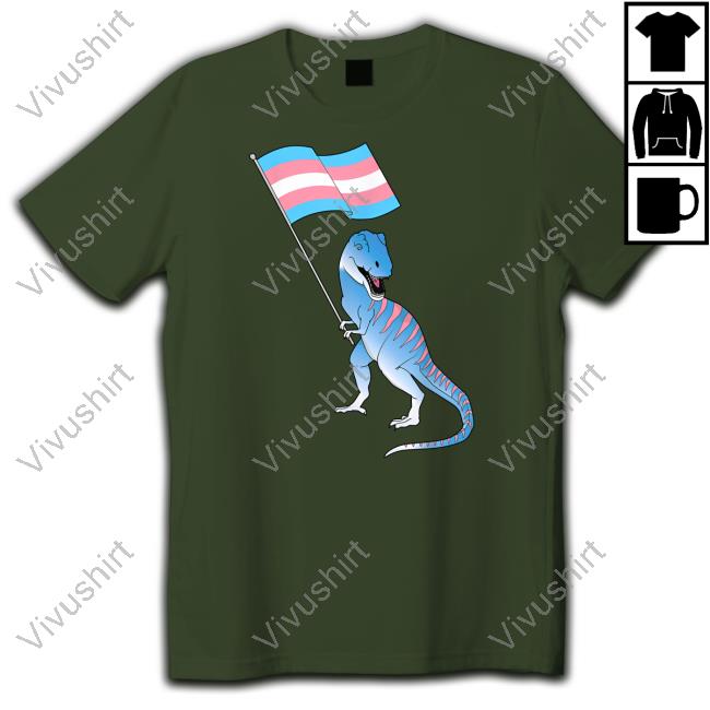 Transgender Dinosaur Trans Pride Lgbt Pride Flag Long Sleeve T Shirt