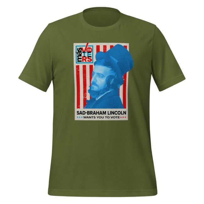 Lebatardaf Merch Store Sad-Braham Lincoln Flag Tee