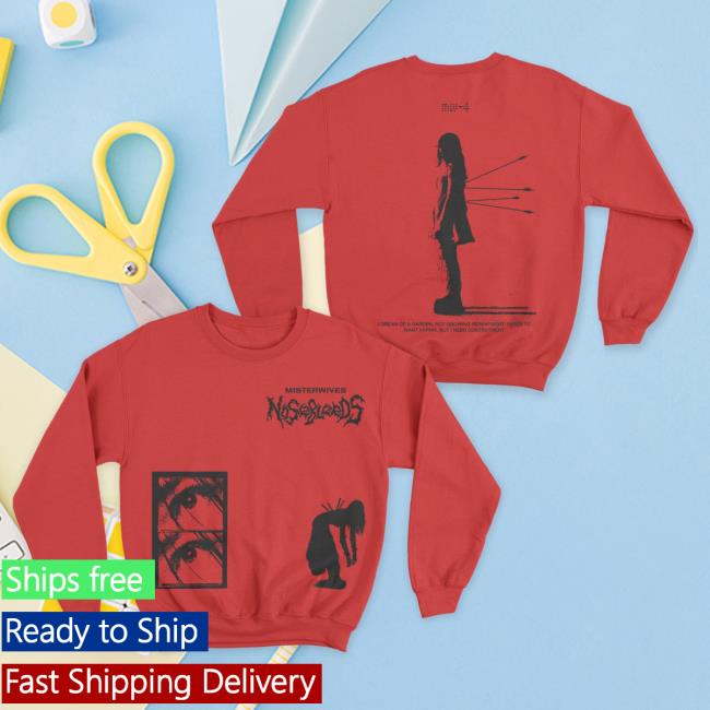 Official MisterWives Merch Store MisterWives Nosebleeds Red Pullover Sweatshirt