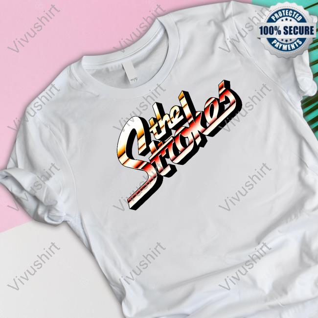 Official The Strokes Merch The Strokes Striped Logo Hoodie