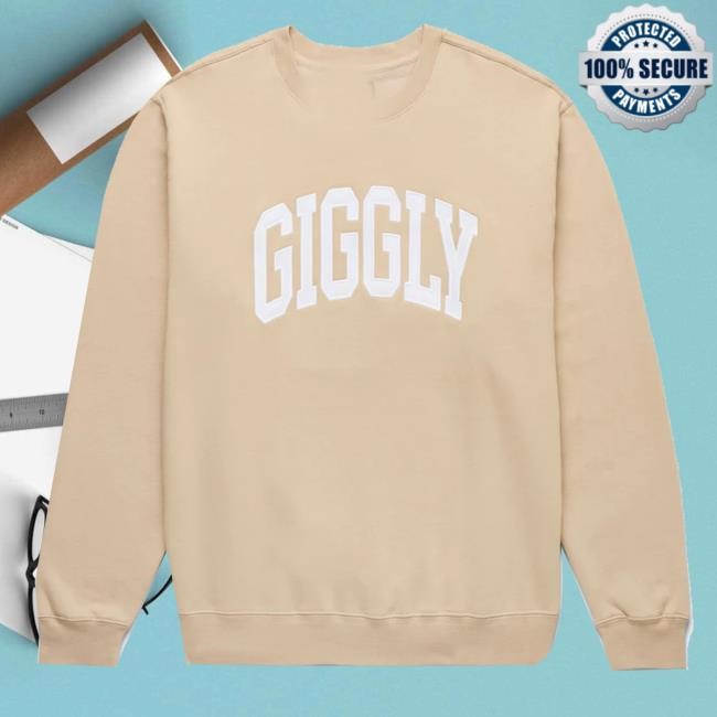 Official Giggly Squad Merch College Crewneck Camel Crewneck Sweatshirt