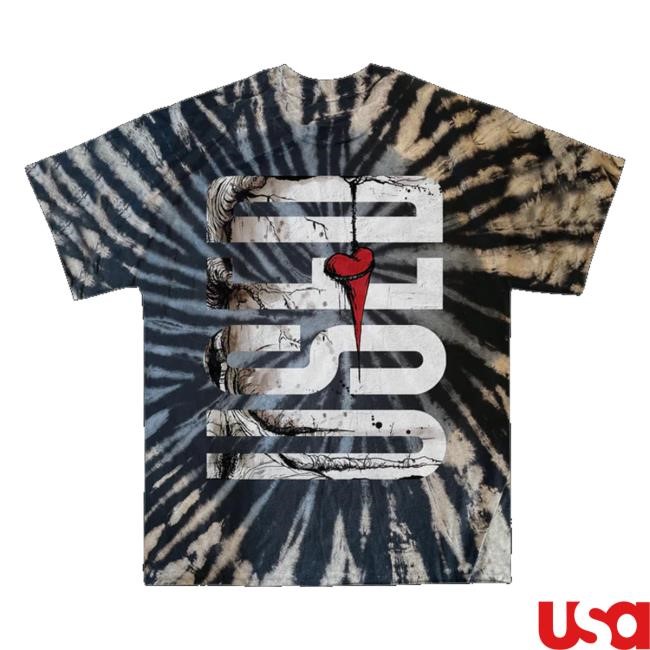 Theused Store The Used Vertical Heart Dye Tee Shirt