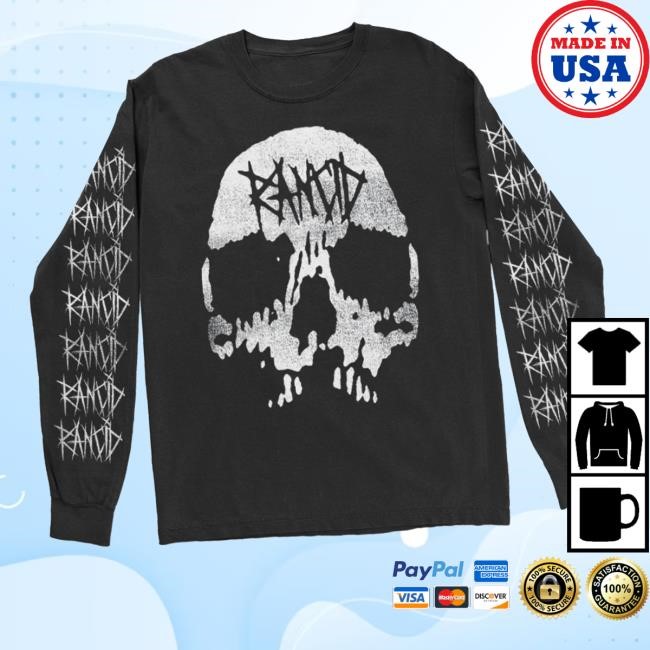 Rancid Distressed Skull T-Shirt, Hoodie, Tank Top, Sweater And Long Sleeve T-Shirt Rancid Merch Store Shop Distressed Skull