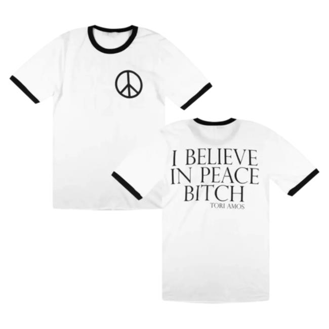 Official Hello Merch Tori Amos I Believe In Peace Bitch Black Ringer Attractive Shirt HelloMerch ToriAmos