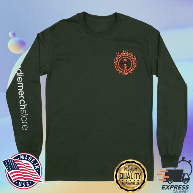 Official Indie Merch Store Indiemerchstore "Jimbo Phillips Fire Logo" Long Sleeve Top Shirt Forest Green