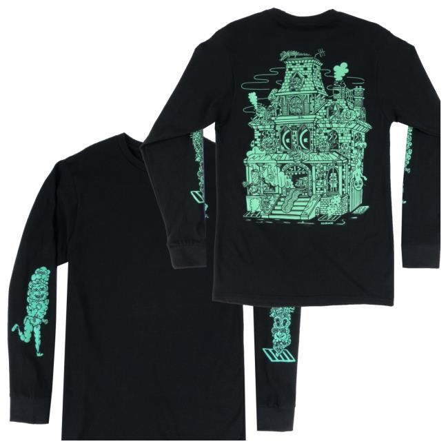Killer Acid Merch Haunted House Glow In The Dark Long Sleeve Crewneck Sweatshirt