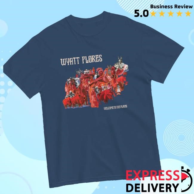 Wyatt Flores Music Merch Welcome To The Plains Navy T-Shirt