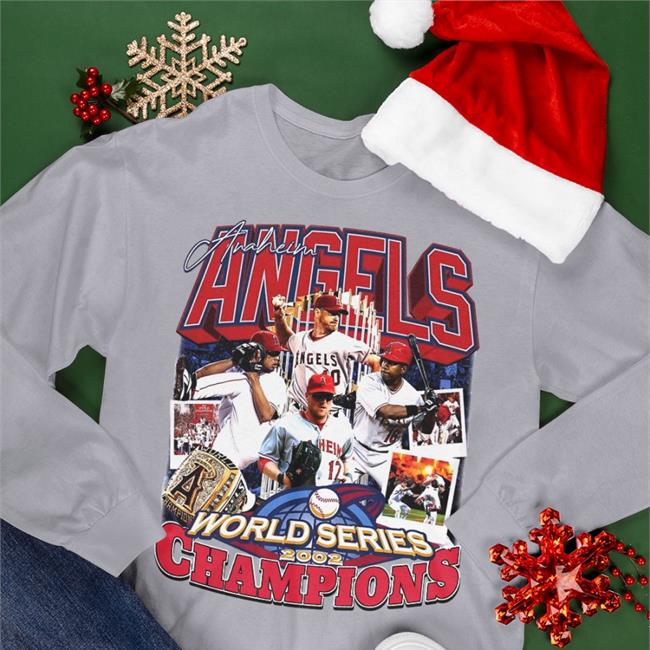 Angle World Series 2002 Champions Anaheim T-Shirt Chris Dunn