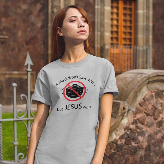 Shirts With Threatening Auras A Mask Won't Save You But Jesus Will Hoodie