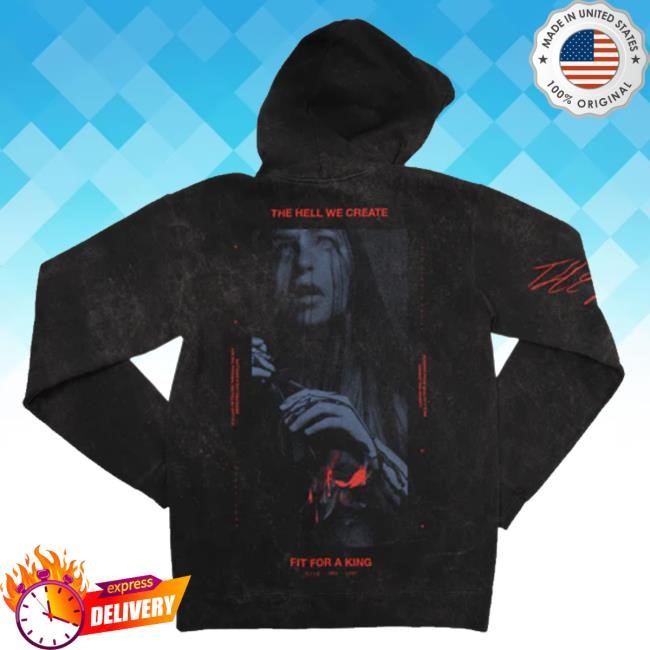 Official Fitforaking Band Merch Hell We Create Mineral Wash Hoodie