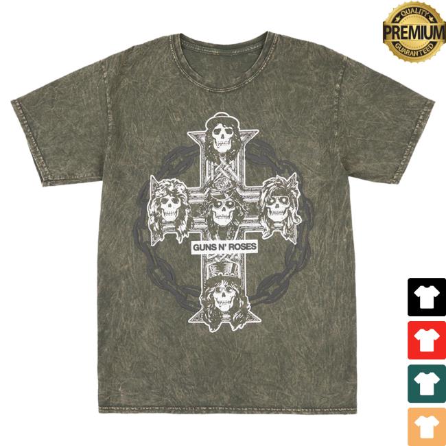 Official Gnr Merch Store Appetite For Destruction Cross And Chain Shirts Gnrmerch