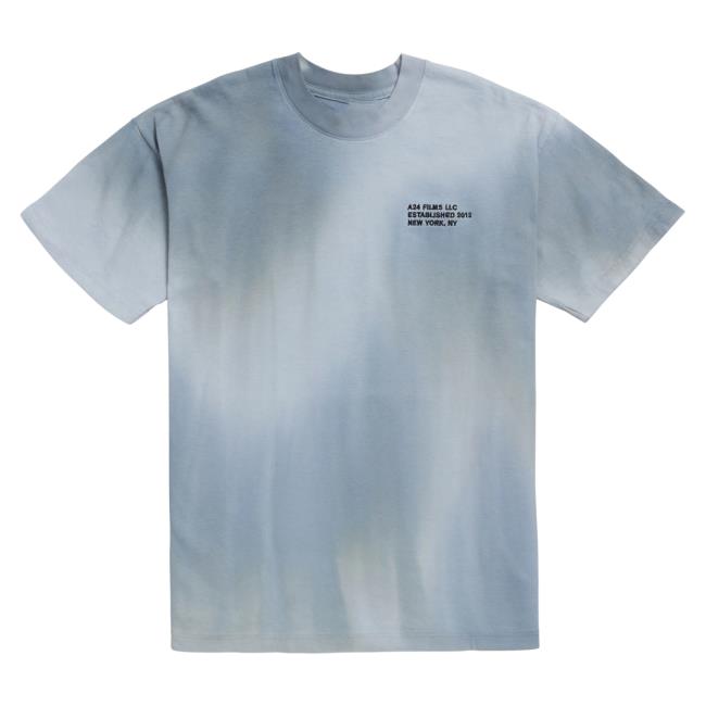 Official A24 Merch Store Stop Blue Dip-Dye Llc Popover Shirt A24 Shop