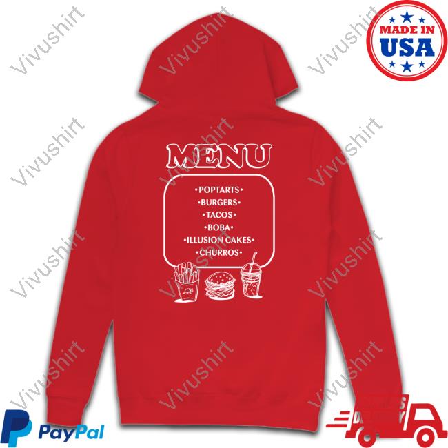 The Try Guys Menu Poptarts Burgers Tacos Boba Illusion Cakes Churros Tee Shirt Menu Poptarts Burgers Tacos Boba Illusion Cakes Churros New Shirt The Try Guys