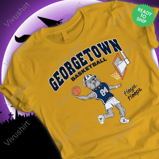 Dunking Bulldog Georgetown Basketball Tee Shirt