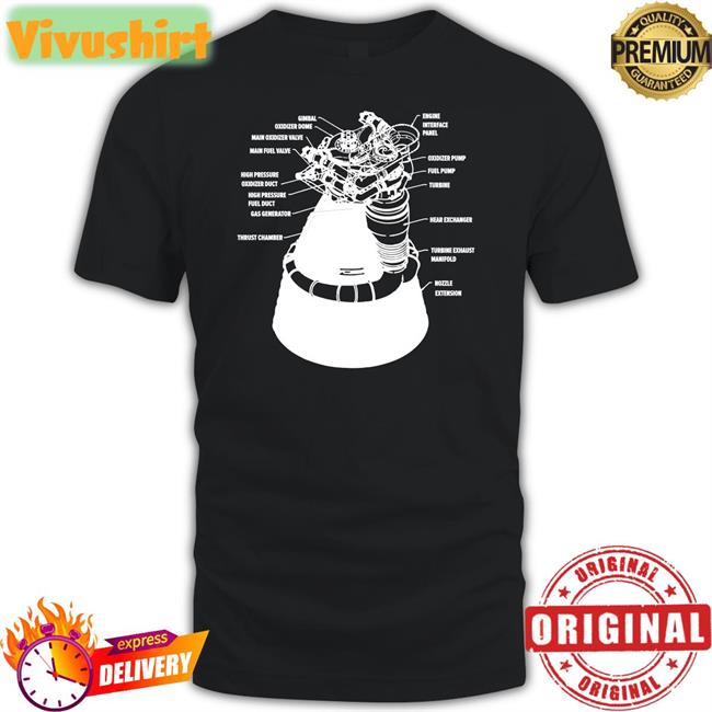 F-1 Engine Schematics Gimbal Engine T Shirt