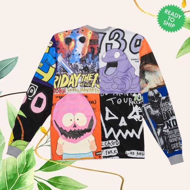 Asspizza Merch Store Shop Patchwork Panel Sweater