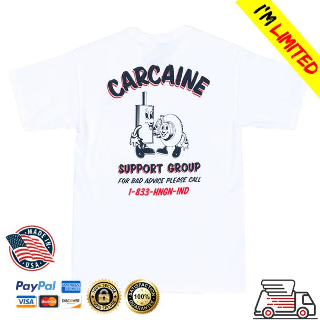 Official Hoonigan Merch Store Shop Carcaine Support Group Short Sleeve T Shirt White Hoonigan Apparel Clothing