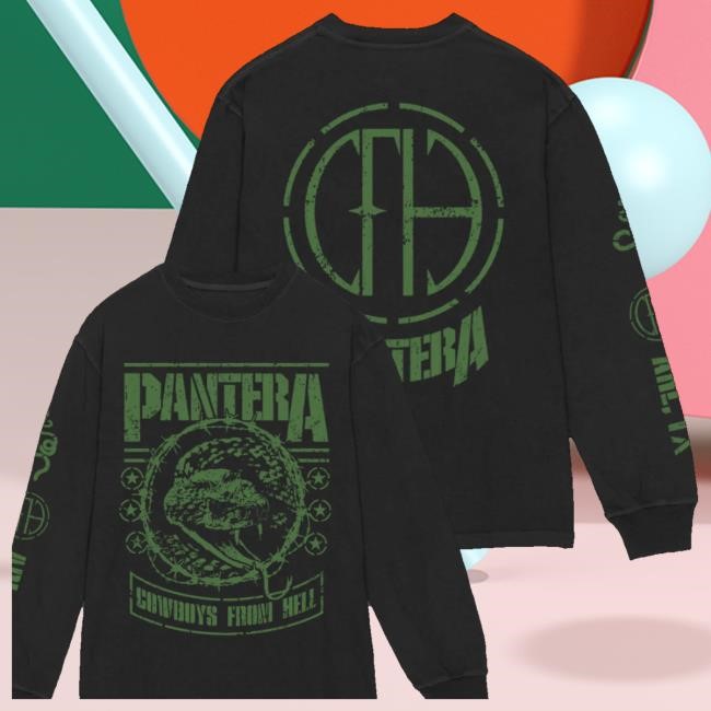 Official Pantera Store Merch Cowboys From Hell Snake Long Sleeve T-Shirt