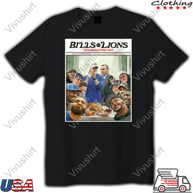 Bills Vs Lions Thanksgiving Day Tee Shirts