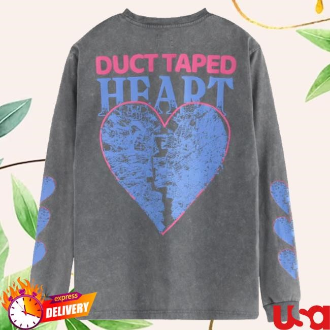 Ottobykris Merch Duct Taped Heart Long Sleeve Hooded Sweatshirt