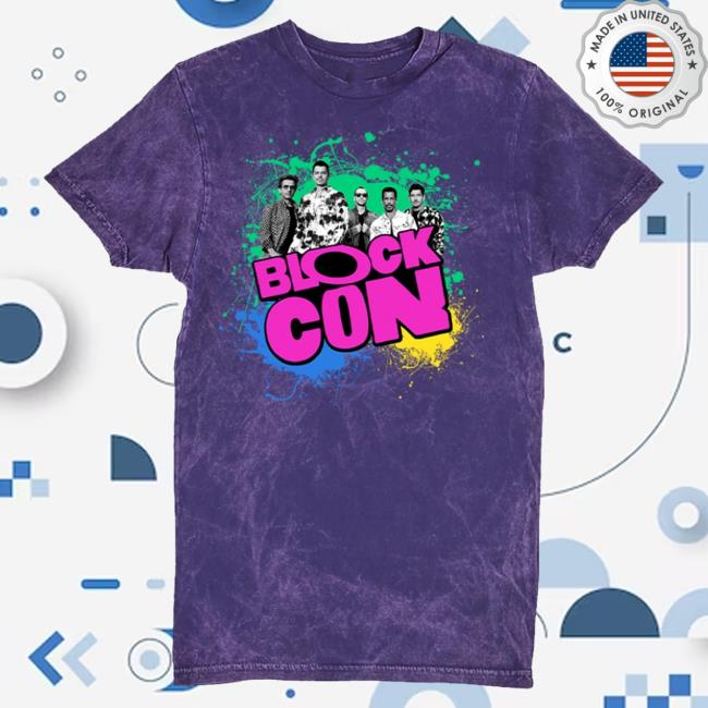 Official Merch Bar New Kids On The Block Store Blockcon Splatter T-Shirts Purple MerchBarNewKidsOnTheBlock Nkotb